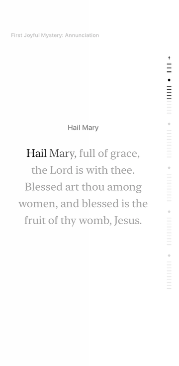 RSRY prayer view following along with the Hail Mary.
